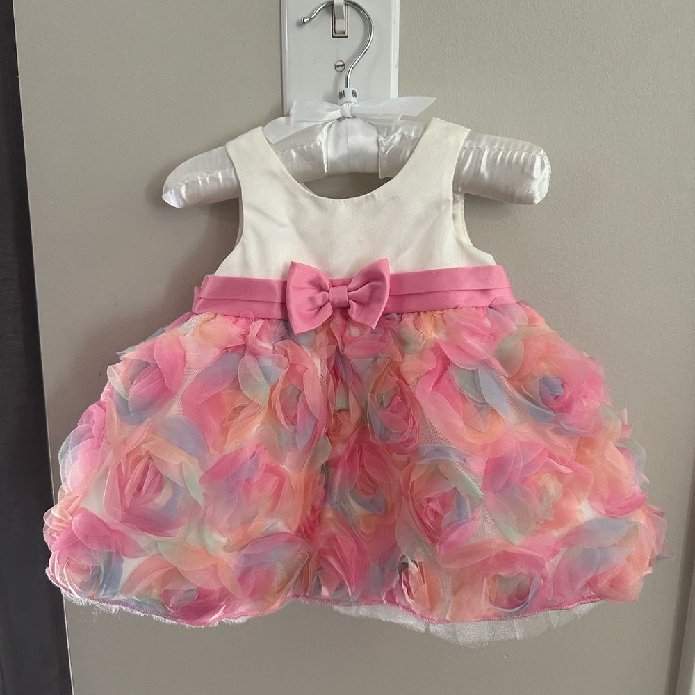 Colorful Floral Baby Dress with Bow
